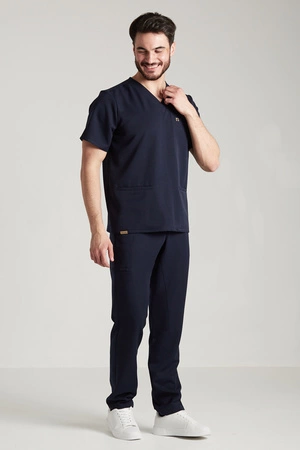 Spodnie medyczne proste męskie - Sokrates - Dark navy