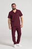 Bluza medyczna męska typu polo - Hipokrates - Cranberry - KangooSoft Premium