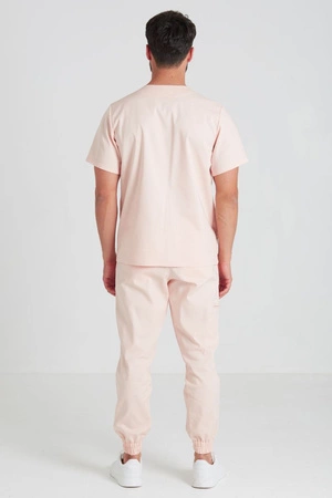 Spodnie medyczne joggery męskie - Sokrates - Salmon - KangooNature