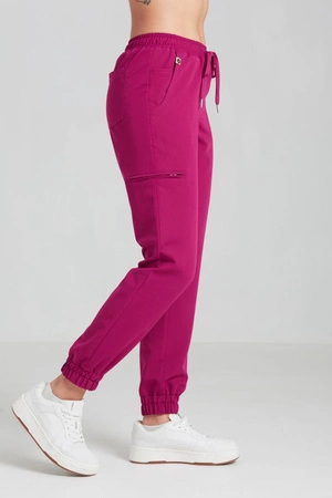 Spodnie medyczne joggery damskie - Merit - Jazzberry jam