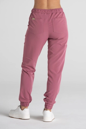 Spodnie medyczne joggery damskie - Merit - Dusty pink - KangooSoft Premium
