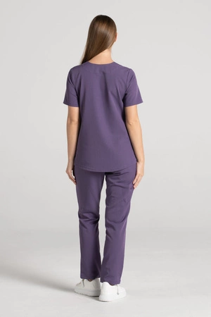 Spodnie medyczne proste damskie - Merit - Midnight purple - KangooSoft Premium