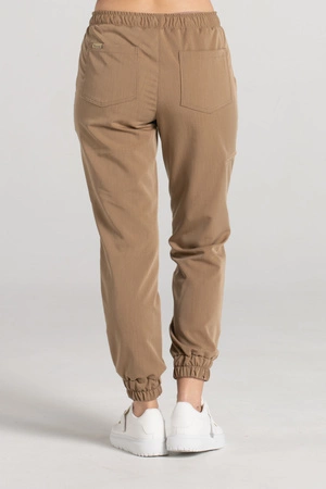 Spodnie medyczne joggery damskie - Merit - Caramel - KangooSoft Premium