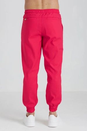 Spodnie medyczne joggery męskie - Sokrates - Bold red - KangooNature