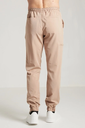 Spodnie medyczne joggery męskie - Sokrates - Cappuccino