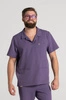 Bluza medyczna męska typu polo - Hipokrates - Midnight purple - KangooSoft Premium