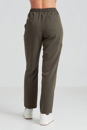 Spodnie medyczne proste damskie - Merit - Dark olive