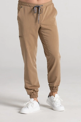 Spodnie medyczne joggery męskie - Sokrates - Caramel - KangooSoft Premium