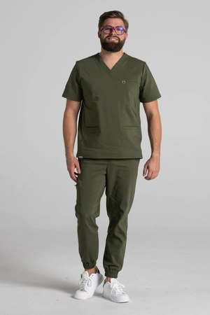 Bluza medyczna męska - Sokrates - Military green - KangooNature
