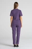 Eleganckie spodnie medyczne damskie z rozcięciem - Esther - Amethyst - Kangoomed by Emily