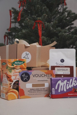 Świąteczny box prezentowy z voucherem na 450 zł