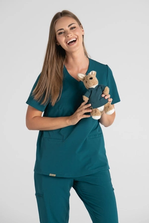 Bluza medyczna damska Merit - Mermaid blue - KangooSoft Premium