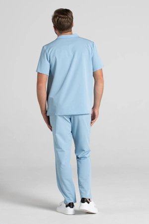 Spodnie medyczne proste męskie - Sokrates - Baby blue - KangooSoft Premium