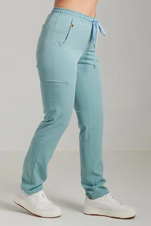 Spodnie medyczne proste damskie - Merit - Sky blue