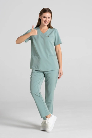 Bluza medyczna damska Merit - Wild sage - KangooSoft Premium