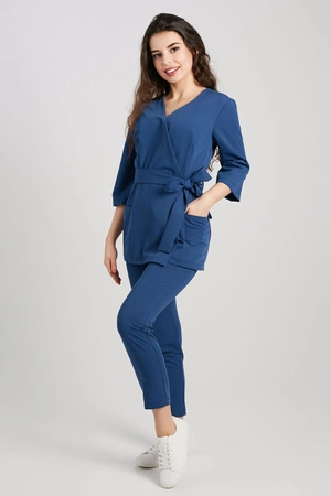 Tunika medyczna damska - rękaw 3/4 - Dark denim