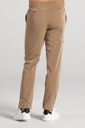 Spodnie medyczne proste męskie - Sokrates - Caramel - KangooSoft Premium