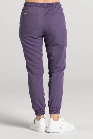 Spodnie medyczne joggery damskie - Merit - Midnight purple - KangooSoft Premium