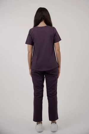 Bluza medyczna damska - Virginia - Dark plum - KangooNature
