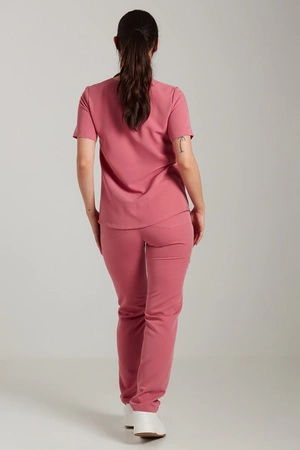 Spodnie medyczne proste damskie - Merit - Raspberry pink