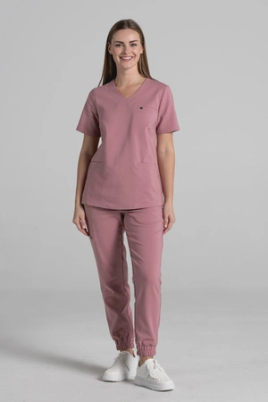 Spodnie medyczne joggery damskie - Merit - Shy pink - KangooNature