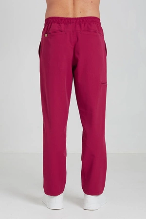 Spodnie medyczne proste męskie - Sokrates - Viva magenta