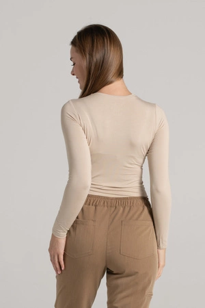 Longsleeve medyczny damski - Soft beige - Bamboo collection