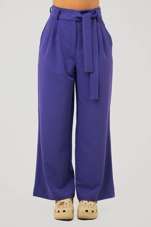 Spodnie medyczne damskie z szeroką nogawką - Lucy - Atomic berry - KangooSoft
