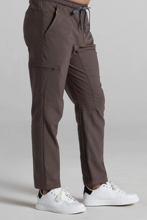 Spodnie medyczne proste męskie - Sokrates - Walnut brown - KangooNature