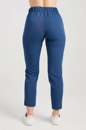 Spodnie medyczne przylegające damskie - Dark denim
