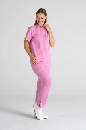 Elegancka koszula medyczna damska Rebecca - Flamingo pink - Kangoomed by Emily