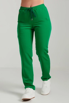 Spodnie medyczne proste damskie - Merit - Emerald green