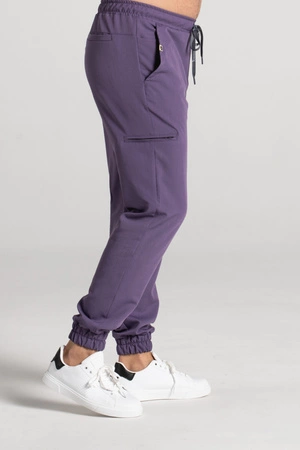 Spodnie medyczne joggery męskie - Sokrates - Midnight purple - KangooSoft Premium