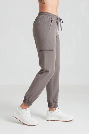 Spodnie medyczne joggery damskie - Merit - Cocoa brown