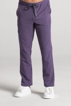 Spodnie medyczne proste męskie - Sokrates - Midnight purple - KangooSoft Premium