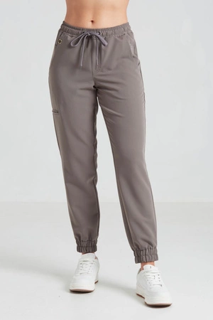 Spodnie medyczne joggery damskie - Merit - Cocoa brown