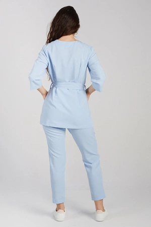 Tunika medyczna damska - rękaw 3/4 - Celestial blue