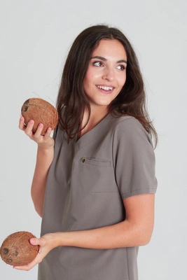 Bluza medyczna damska - Merit - Cocoa brown