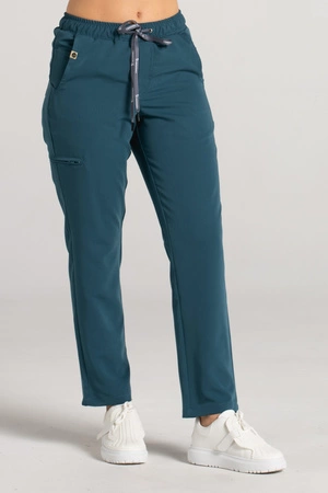 Spodnie medyczne proste damskie - Merit - Ocean blue