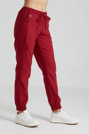 Spodnie medyczne joggery damskie - Merit - Classic burgundy - KangooNature