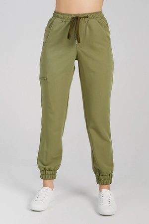 Spodnie medyczne joggery damskie - Merit - Khaki
