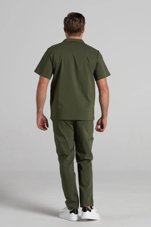 Spodnie medyczne proste męskie - Sokrates - Military green - KangooNature