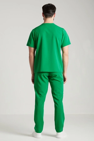 Spodnie medyczne proste męskie - Sokrates - Emerald green