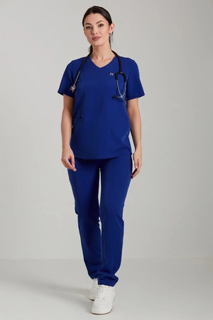 Spodnie medyczne proste damskie - Merit - Royal blue