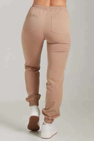 Spodnie medyczne joggery damskie - Merit - Cappuccino