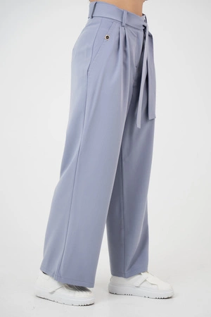 Spodnie medyczne damskie z szeroką nogawką - Lucy - Dove - KangooSoft