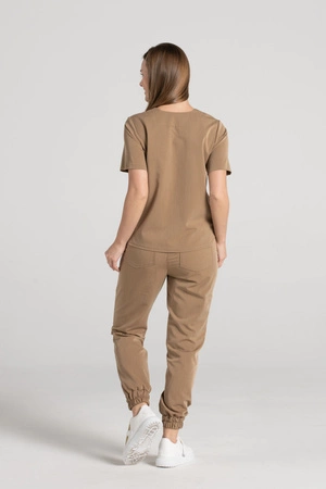 Spodnie medyczne joggery damskie - Merit - Caramel - KangooSoft Premium