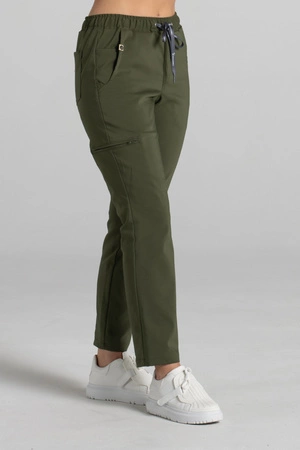 Spodnie medyczne proste damskie - Merit - Military green - KangooNature