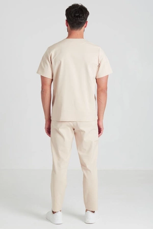 Spodnie medyczne proste męskie - Sokrates - Sahara - KangooNature