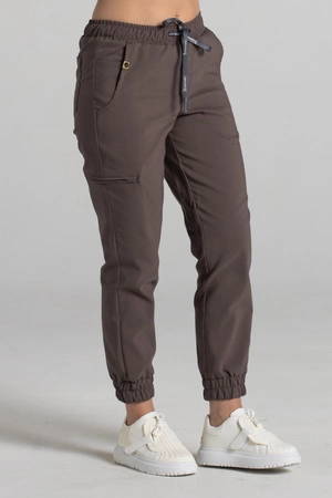 Spodnie medyczne joggery damskie - Merit - Walnut brown - KangooNature